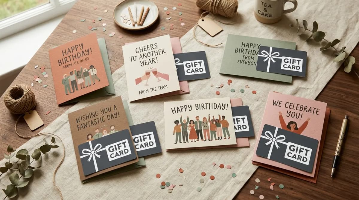 Birthday group card illustration